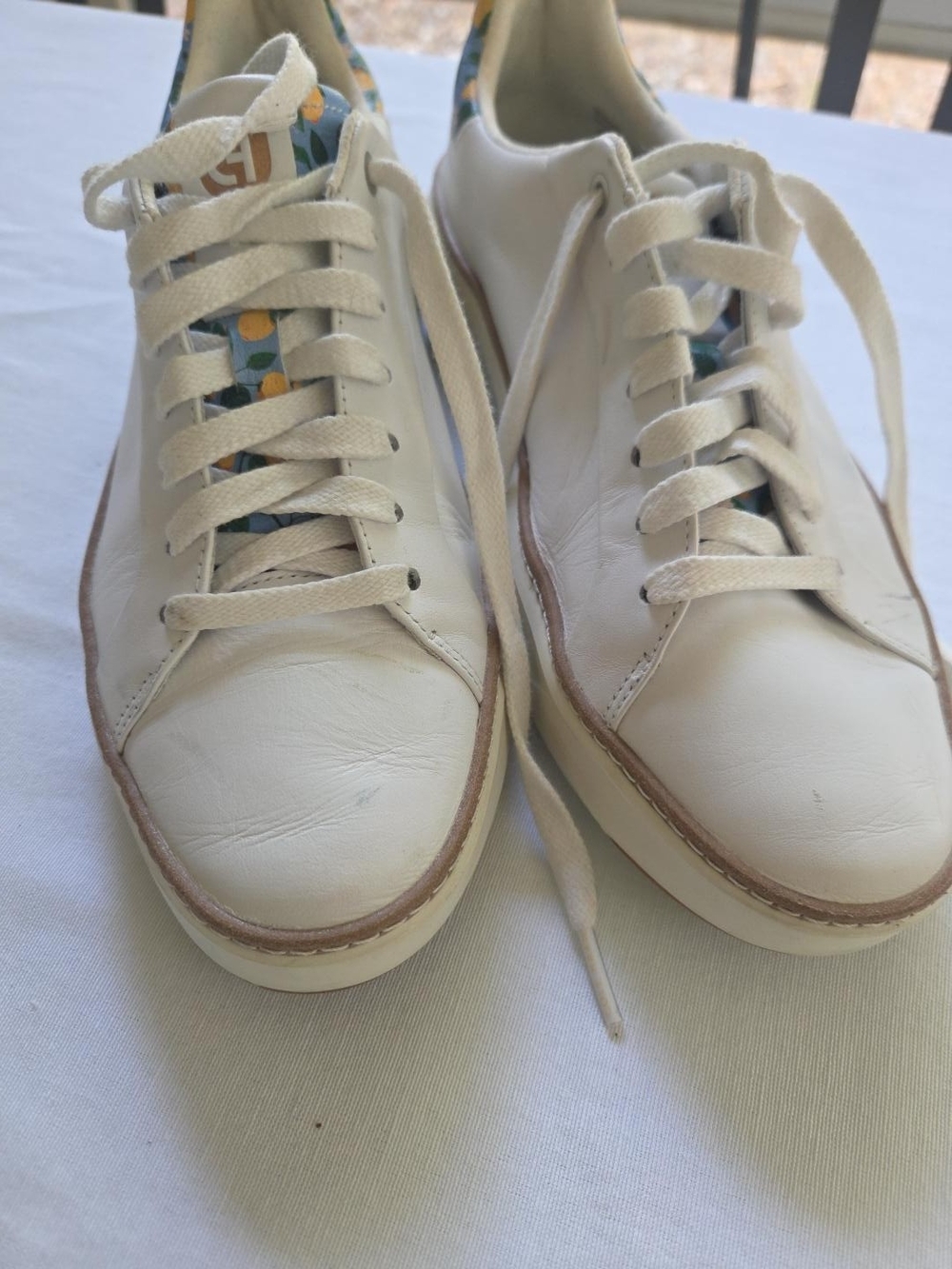 Cole Haan GrandPro Topspin Lemon Print Sneakers White Size 9